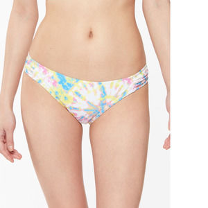 Jessica Simpson Womens Tie-Dyed Side-Shirred Hipster Bikini Bottoms M